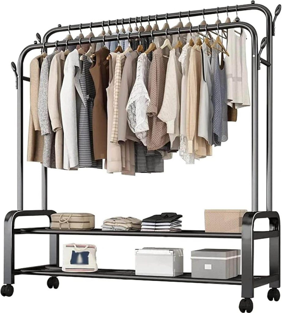 clothing garment rack with wheels