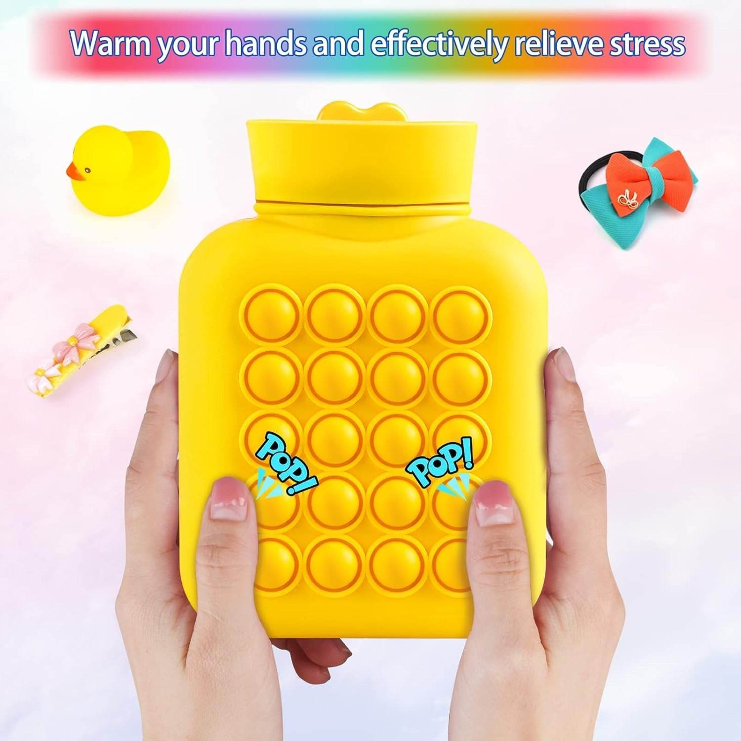 Hot And Cold Compress Water Bottle Pop-It Bag (500ml)(Yellow) Hot And Cold Compress Water Bottle Pop-It Bag (500ml)(Yellow) - Image 3