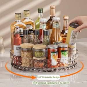 rotating round acrylic faceted tray