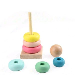 colourful wooden stacking tower (small)