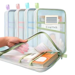 transparent mesh zipper document bag (each)