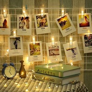 solar photo peg string light (30l)(6m)(yellow)