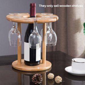 single wine bottle and glass display stand