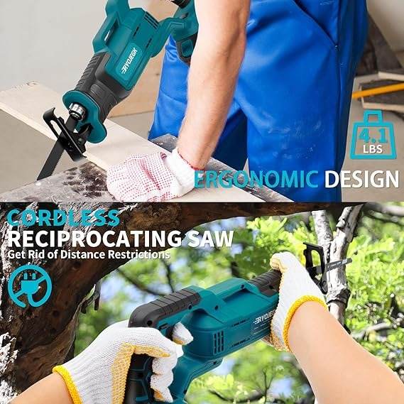 brushless reciprocating saw (21v)(2 batteries)
