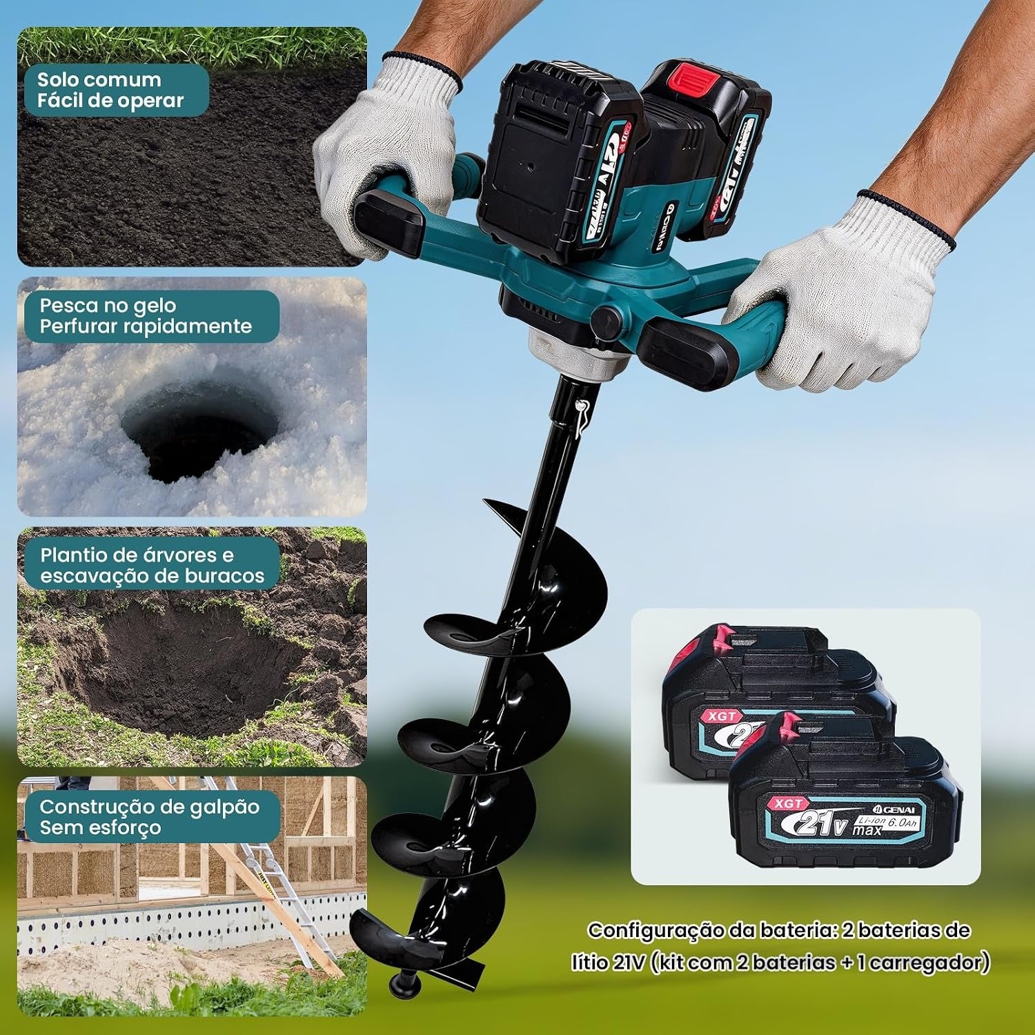 electric earth auger drill 600 1800w with helicoidal bit electric earth auger drill 600 1800w with helicoidal bit