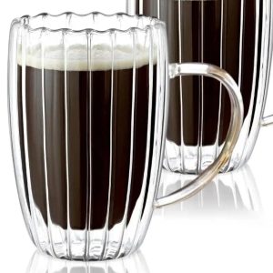 elegant clear glass cup (450ml)(each)