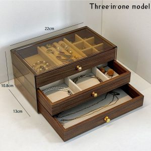 wooden jewellery storage box (3 tier)