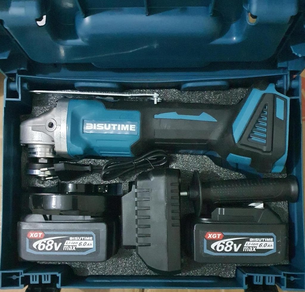 68v cordless angle grinder kit with 2 batteries