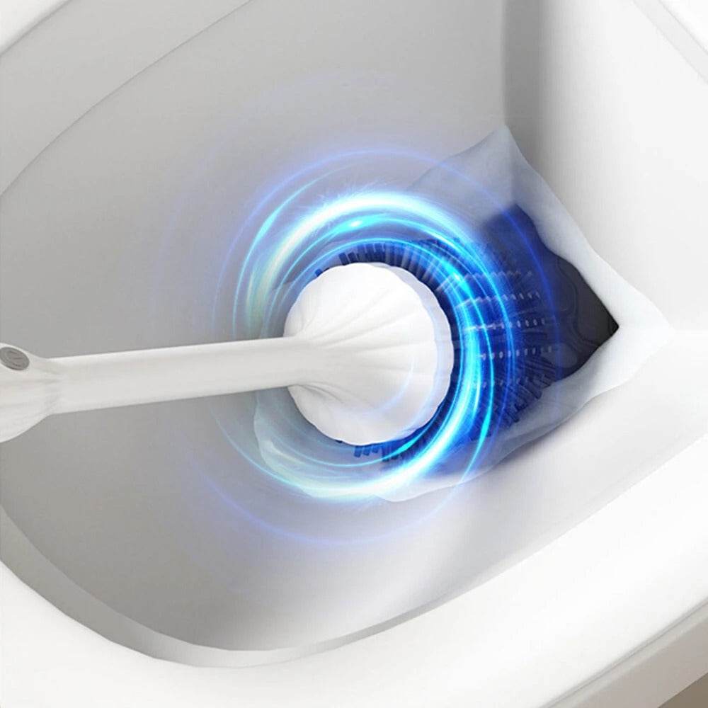 wireless electric silicone head toilet brush