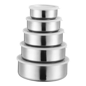 stainless steel food storage container set (5 pcs)