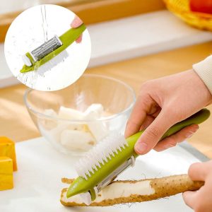 multifunctional vegetable peeler with cleaning brush