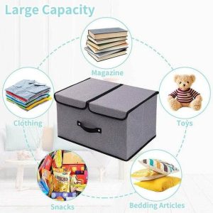 folding non woven storage box with double lid (each)