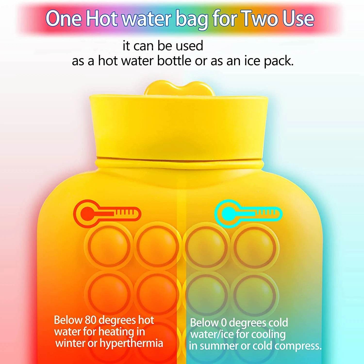 Hot And Cold Compress Water Bottle Pop-It Bag (500ml)(Yellow) Hot And Cold Compress Water Bottle Pop-It Bag (500ml)(Yellow) - Image 5
