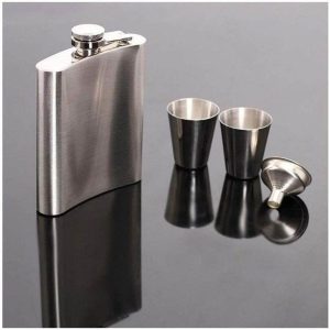 portable hip flask set