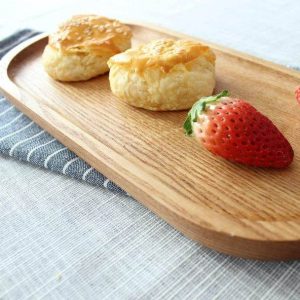 wooden oval snack plate