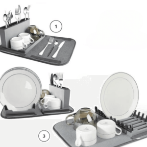 collapsible dish drying rack with mat
