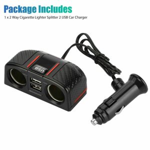 dual usb charger splitter 12v outlet power adapter