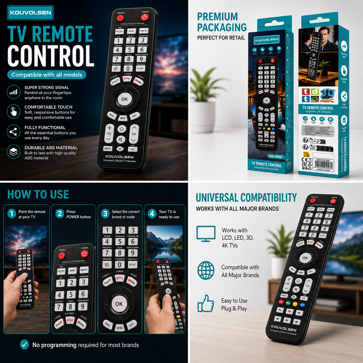 universal lcd/led tv remote control