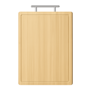 bamboo cutting board with stainless steel handle