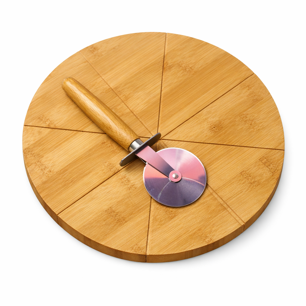 bamboo pizza board & cutter set bamboo pizza board & cutter set