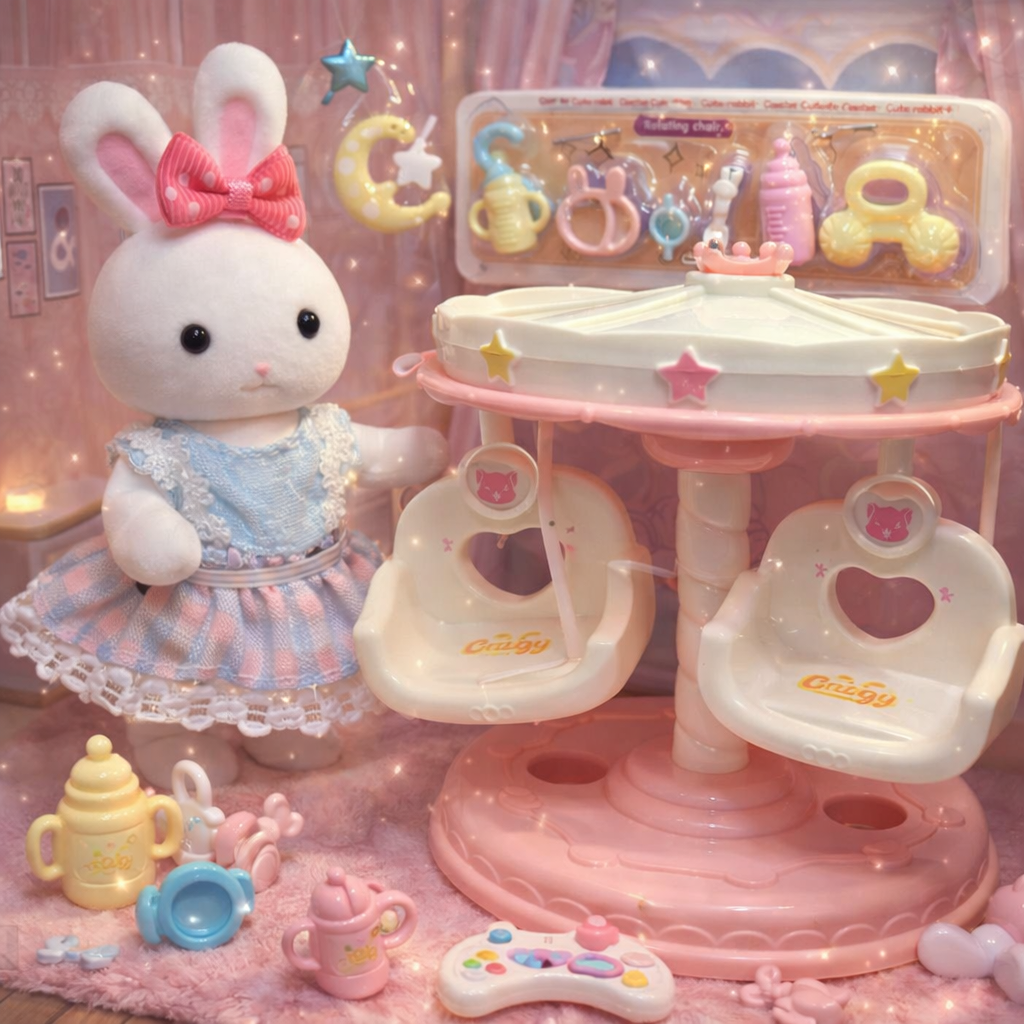 mother rabbit with playful swing scene toy set (9 pcs)(nursery collection) mother rabbit with playful swing scene toy set (9 pcs)(nursery collection)