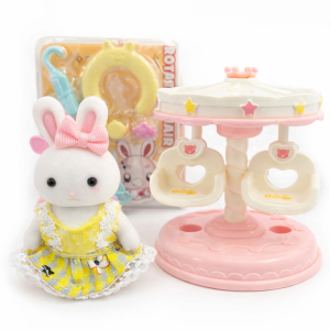 mother rabbit with playful swing scene toy set (9 pcs)(nursery collection)