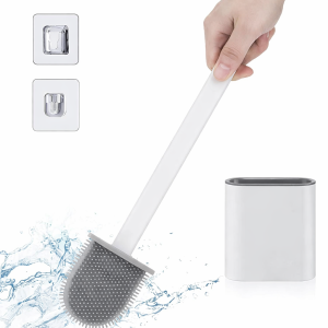 silicone flex toilet brush with holder