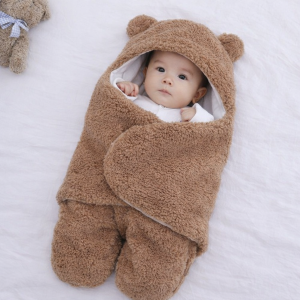 baby bear‑ear swaddle blanket