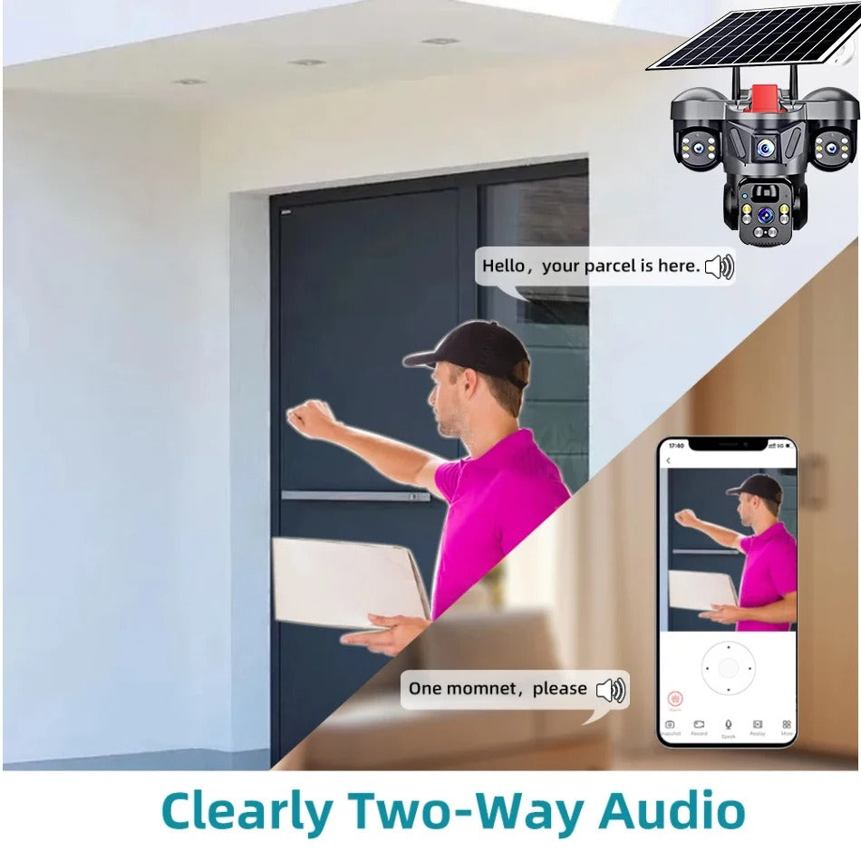 triple lens camera 4g solar security ptz camera triple lens camera 4g solar security ptz camera