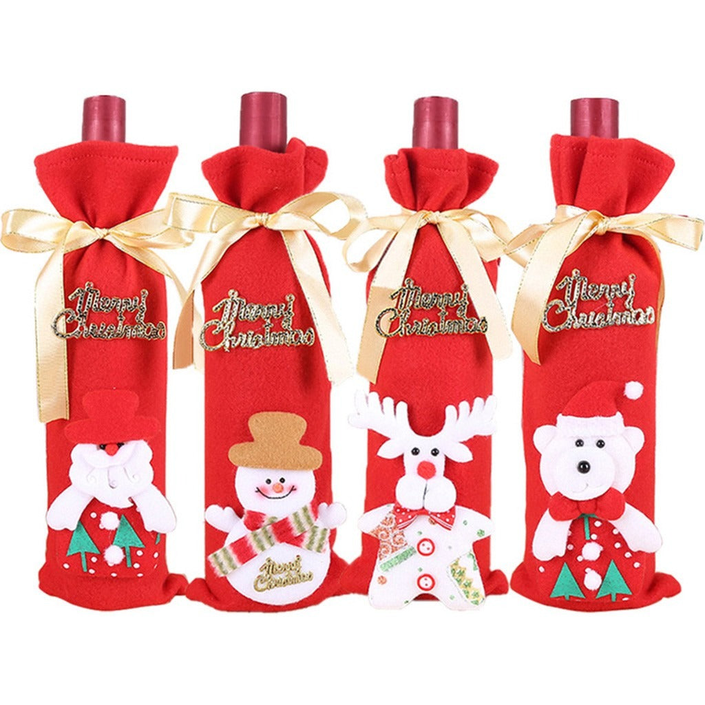 3d christmas wine bottle cover (12 pcs)