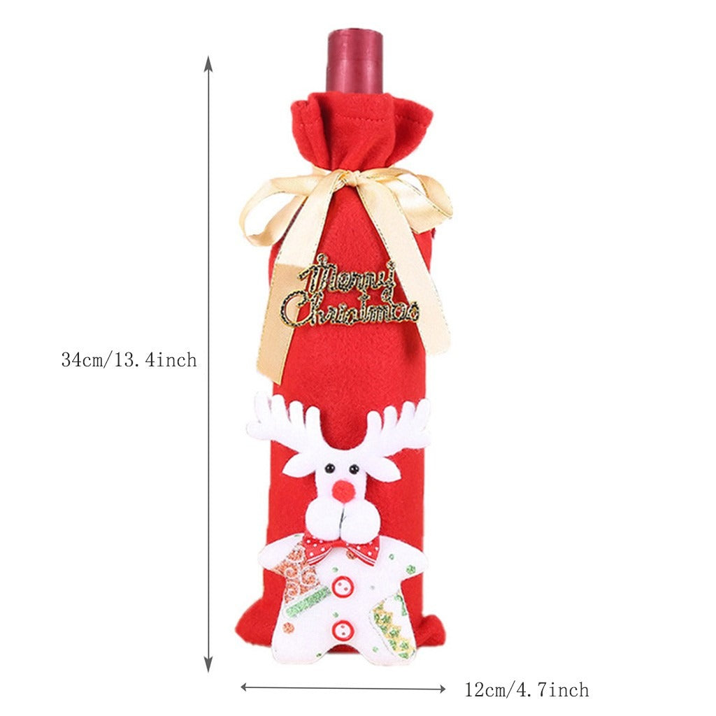 3d christmas wine bottle cover (12 pcs)