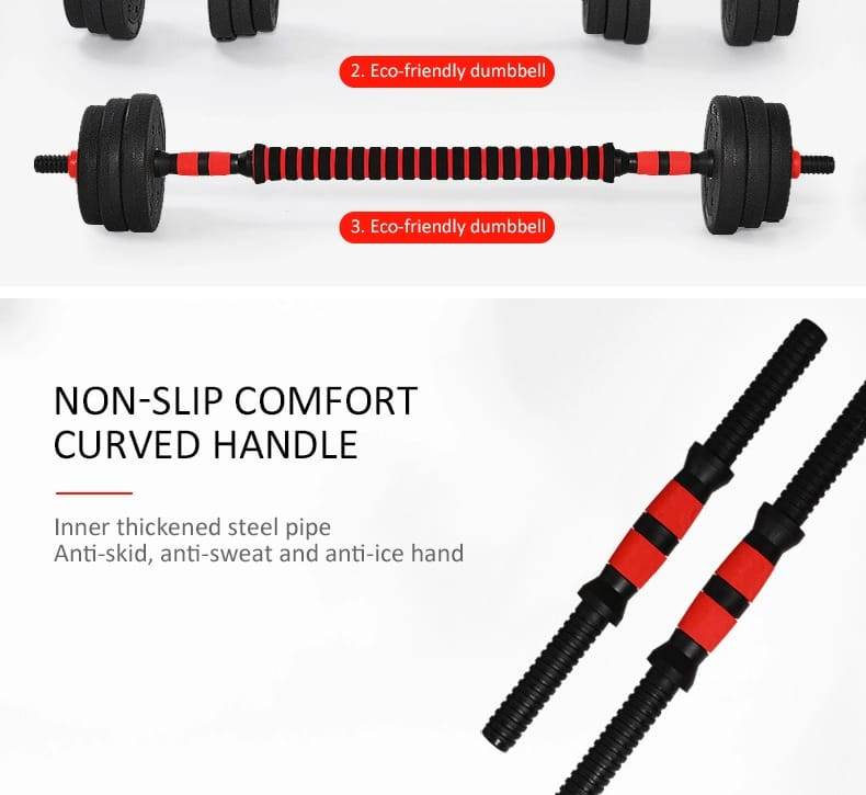 home gym adjustable dumbbell/barbell set (20kg)