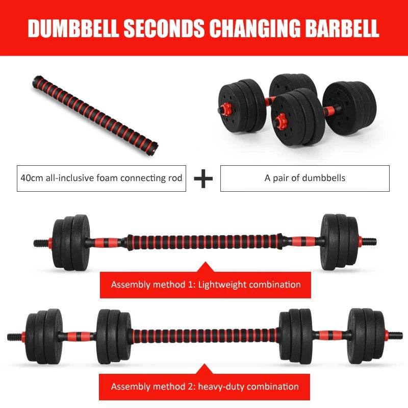 home gym adjustable dumbbell/barbell set (20kg)