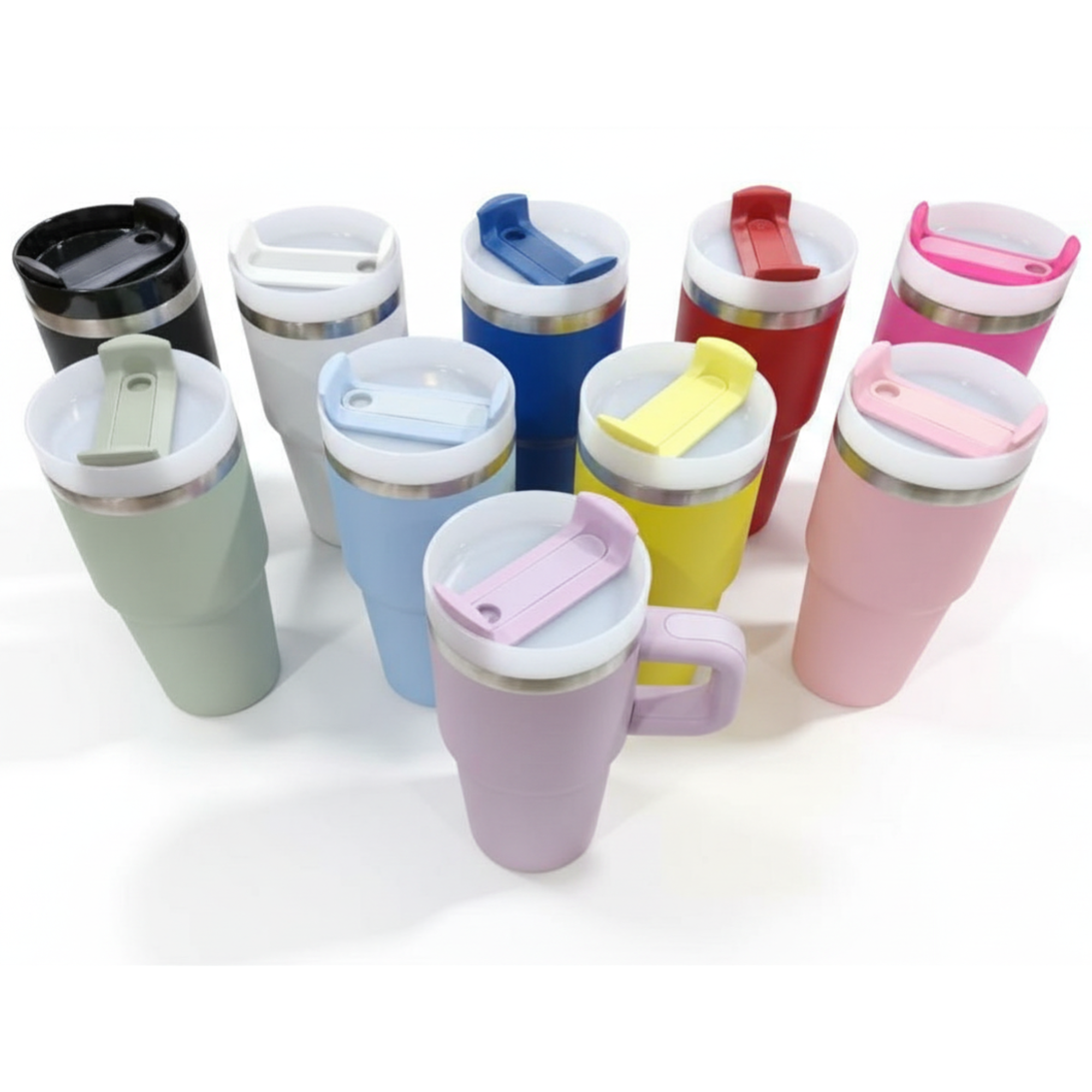 mini stainless steel flask with handle and straw (600ml)