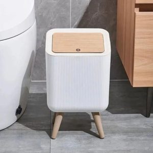 modern push top trash can with lid (10l)