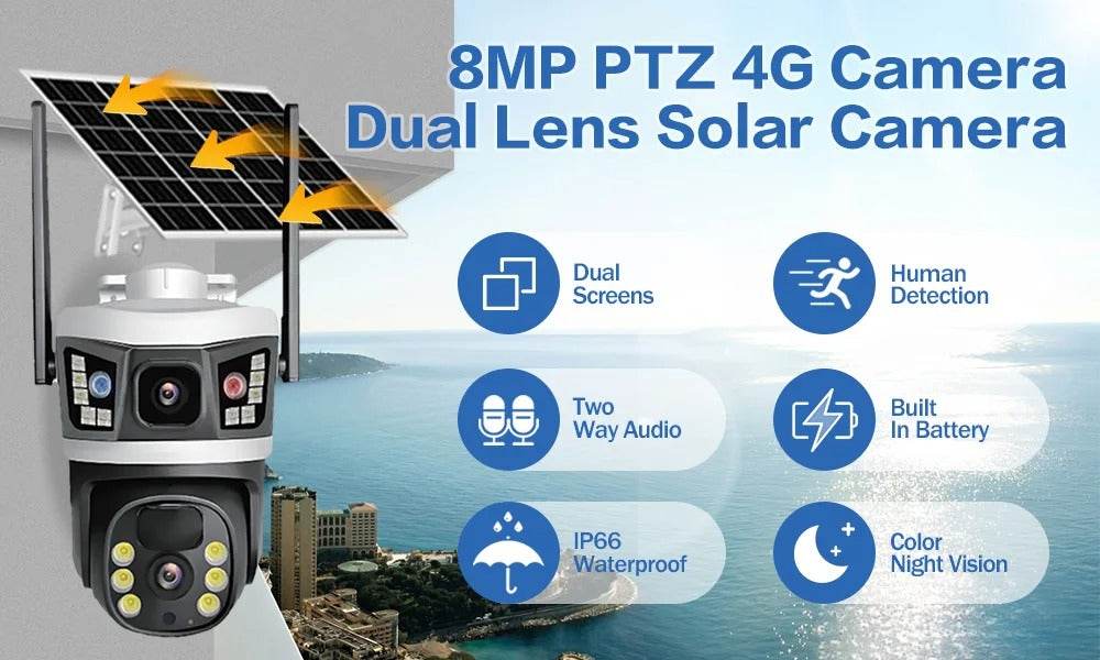 4k 4g sim card dual lens solar camera (v380 pro) 4k 4g sim card dual lens solar camera (v380 pro)