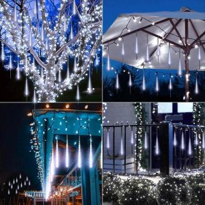 led solar meteor shower lights