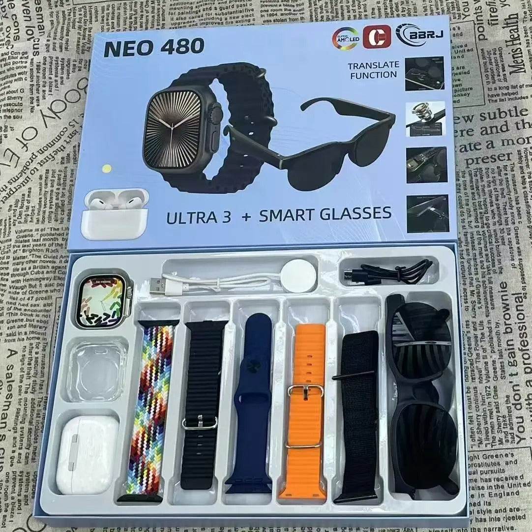3in1 smart watch, bluetooth headphones, and wireless glasses set 3in1 smart watch, bluetooth headphones, and wireless glasses set