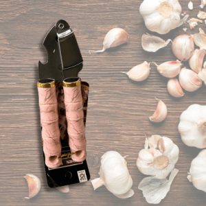 pink marble garlic press