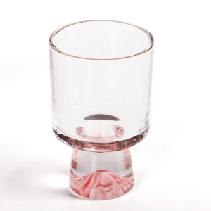 elegant snowy mountain striped clear tumblers set (300ml)(6 pcs)