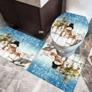 bathroom mat set (3d)(3 pcs)(christmas)