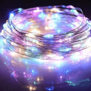 solar powered string lights (100l)(12m)(coper wire) (multi colour)