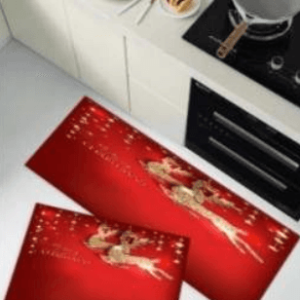kitchen mat set (3d)(2 pcs)(christmas message)