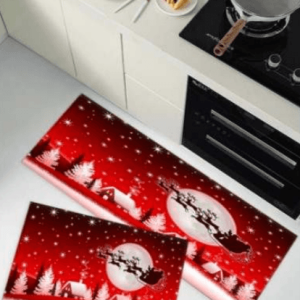 kitchen mat set (3d)(2 pcs)(christmas)