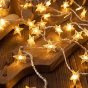 battery operated star string lights (20l)(3m)(yellow)