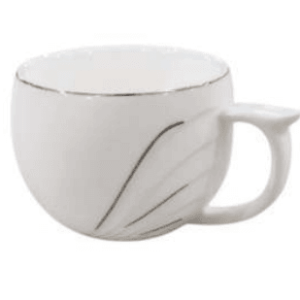 porcelain coffee or tea cups with porcelain saucers (12pcs)(150ml)(design2)