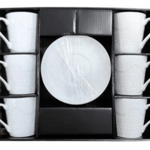 porcelain coffee or tea cups with porcelain saucers (12pcs)(200ml)