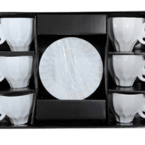 porcelain coffee or tea cups with porcelain saucers (12pcs)(200ml)(design2)