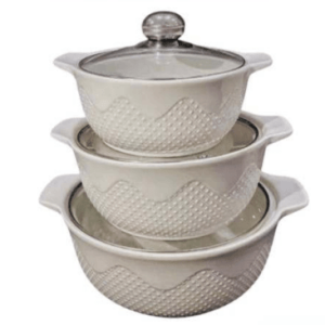 porcelain casserole dish with lid set (design3)