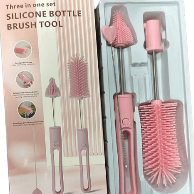 3in1 silicone bottle brush tool 3in1 silicone bottle brush tool